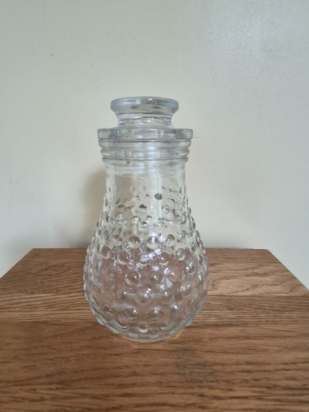 Graduated Clear Bubble Glass Jar w/ Lid